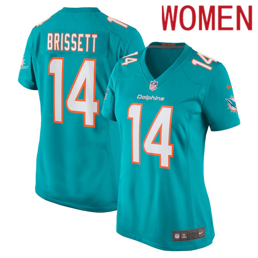 Women Miami Dolphins 14 Jacoby Brissett Nike Green Game NFL Jersey